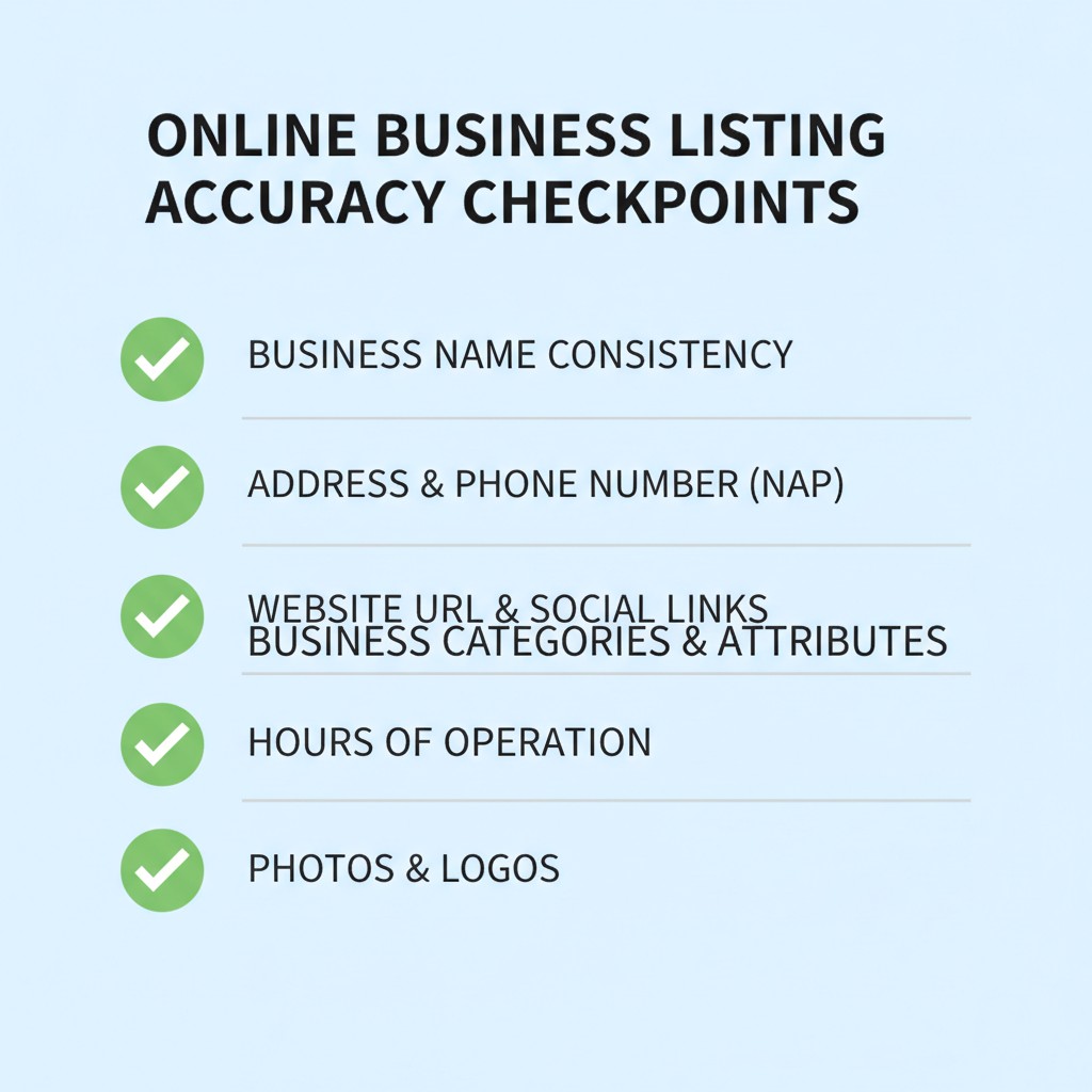 checklist of online business listing accuracy points