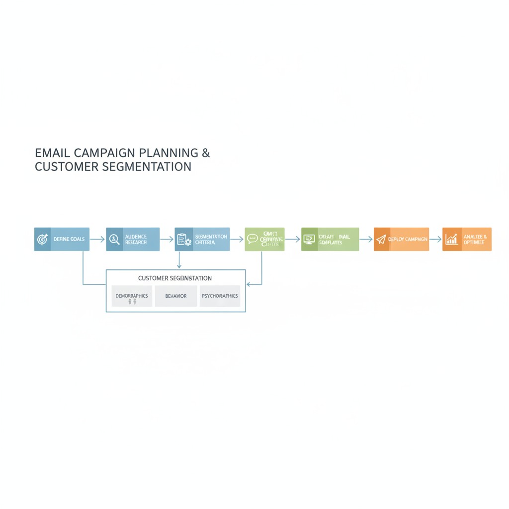 flowchart showing steps of email campaign planning and customer segmentation